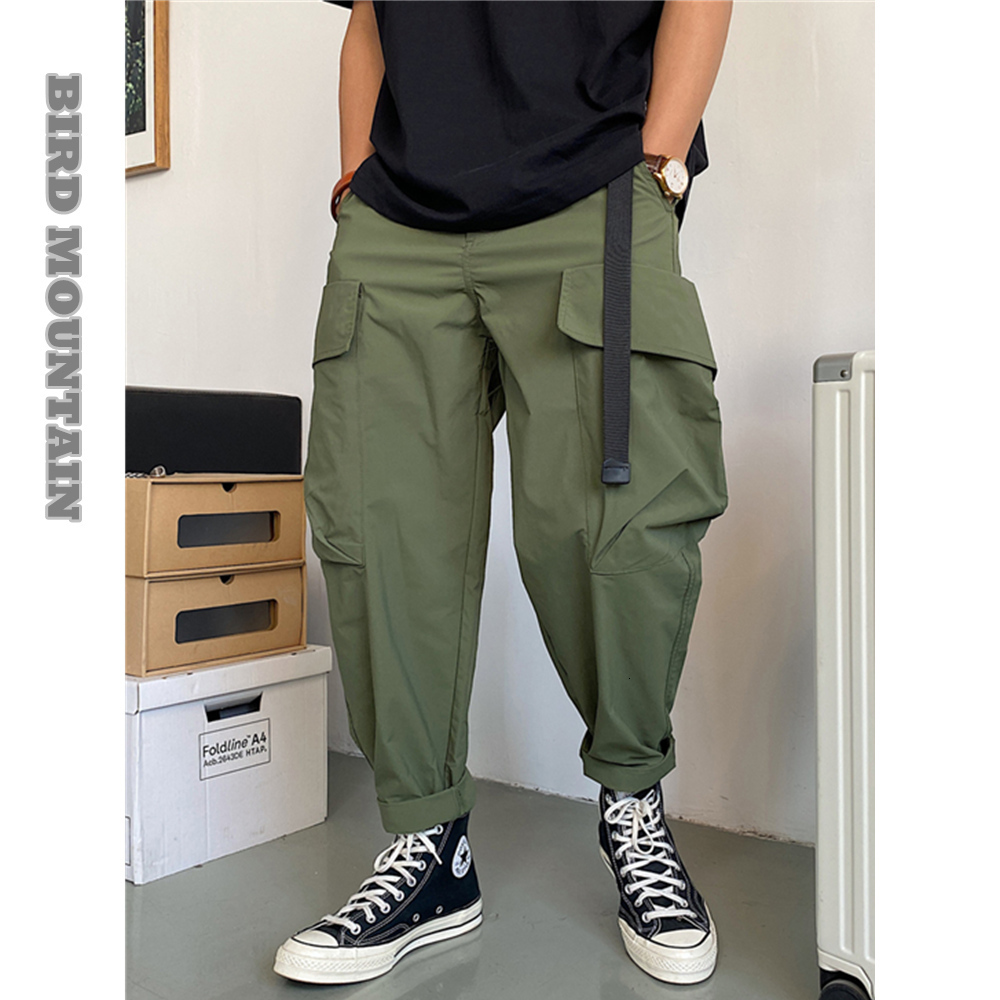 Men's Pants Fashion Japanese Streetwear Casual Harem Pants Harajuku Trendyol Straight Cargo Pants Men Clothing Oversized Baggy Trousers 230311