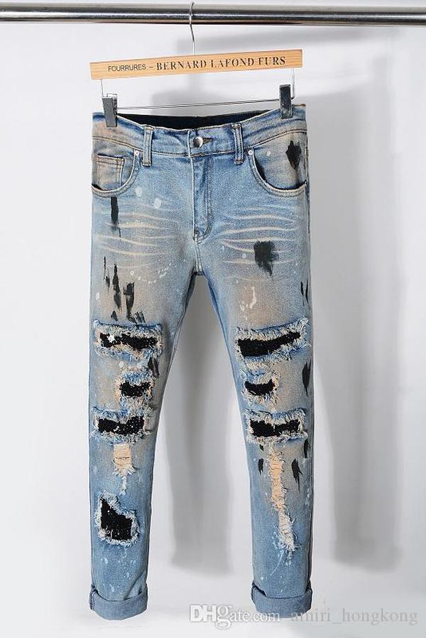 New Style Fashion Mens Straight Slim Fit Biker Jeans Pants Distressed Skinny Ripped Destroyed Denim Jeans Washed Hiphop Trousers 2216 FvT, Blue
New Style Fashion Mens Straight Slim Fit Biker Jeans Pants Distressed Skinny Ripped Destroyed Denim Jeans Washed Hiphop Trousers 2216 FvT, Blue