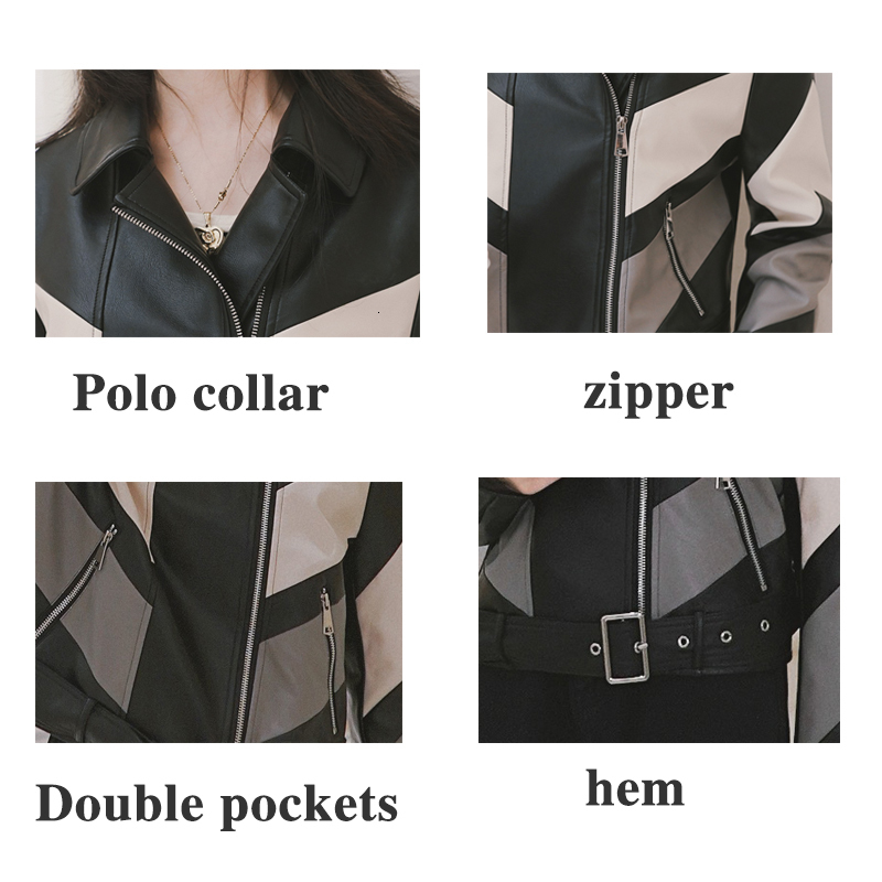 Women's Jackets 2023 Fashion Spring Jacket Women Black Korean Short Leather Biker Coat Lady Zipper Female Pu Streetwear Adjust Waist Clothes 2303