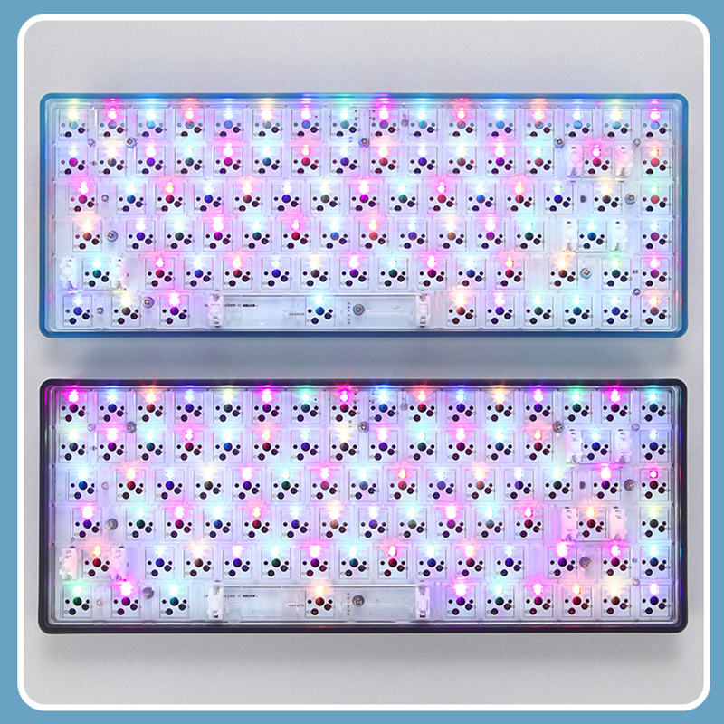 New 84PRO 84 Keys Hotswap Customized Mechanical Keyboard Bluetooth Wireless/2.4G/Wired RGB Gaming Keyboards PBT Pudding Keycaps