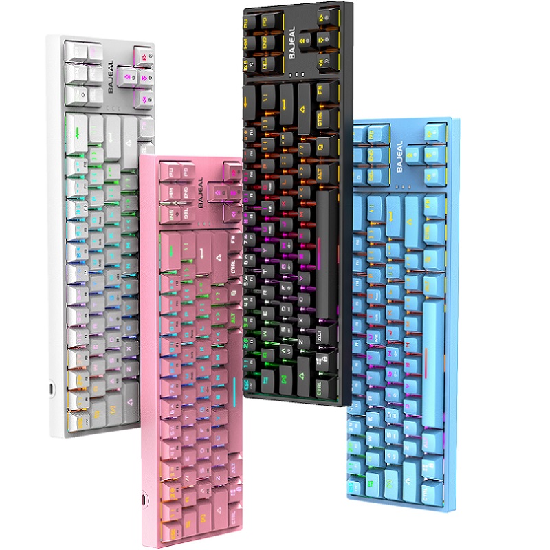 K71 USB Wired Mechanical Keyboards 71 Keys Hot Swappable RGB Gaming Keyboards Blue Switch ABS Keycaps TYPE-C Detachable Cable