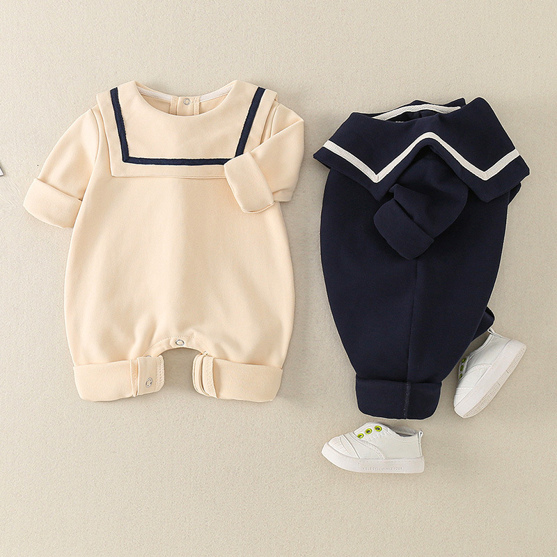 Rompers Solid Romper Knitted Ribbed Jumpsuit Warm Spring Autumn Baby Clothes born Infant Baby Boy Girl Cotton Outfit Boy Fall Clothes 230311