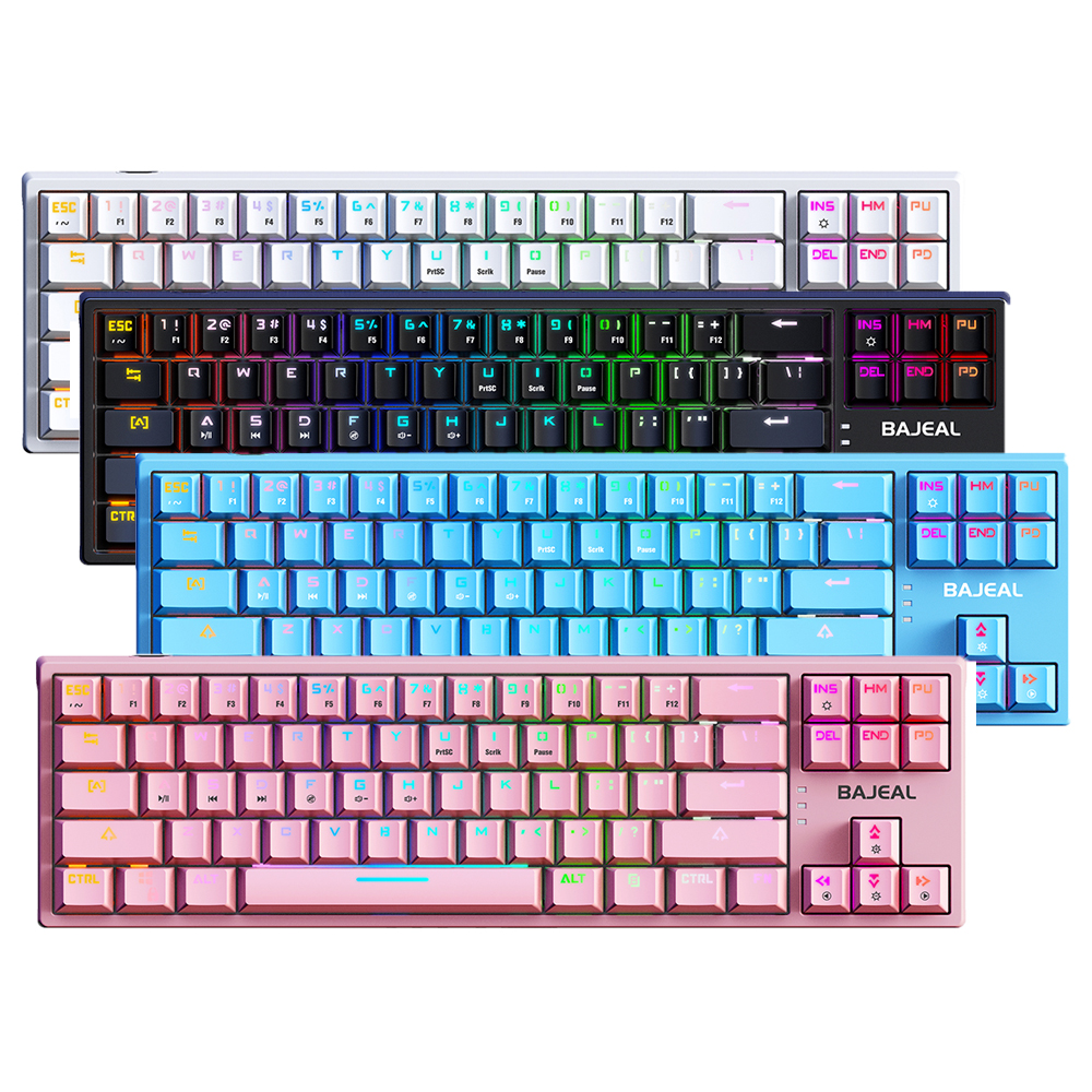 K71 USB Wired Mechanical Keyboards 71 Keys Hot Swappable RGB Gaming Keyboards Blue Switch ABS Keycaps TYPE-C Detachable Cable