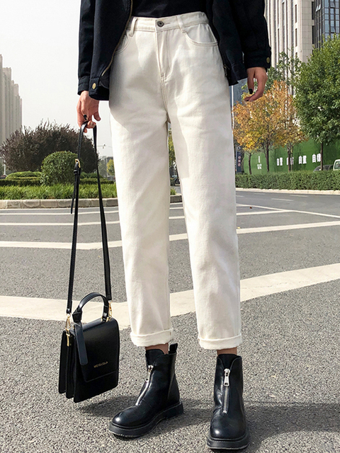 Women's Jeans Syiwidii 4 Color Mom Jeans Woman Elastic Waist High Wais Denim Pants Boyfriend Jeans for Women Washed Cotton Fashion 230311