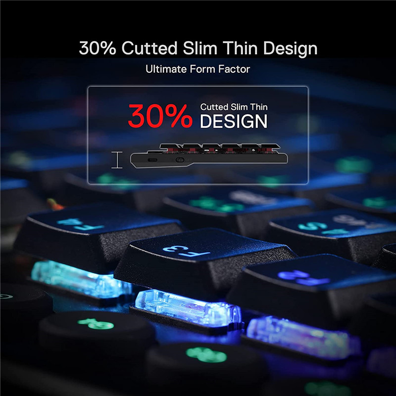 n K618 Horus Wireless RGB Mechanical Keyboard Bluetooth/2.4Ghz/Wired Tri-Mode Ultra-Thin Low Profile Linear Red Switch