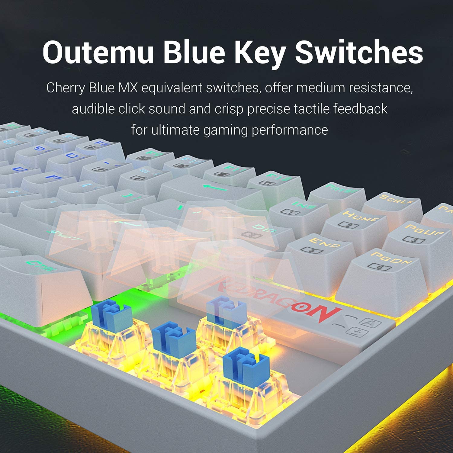 n K552 Mechanical Gaming Keyboard 60% Compact 87 Key Kumara Wired Cherry MX Blue Switches Equivalent for Windows PC Gamer