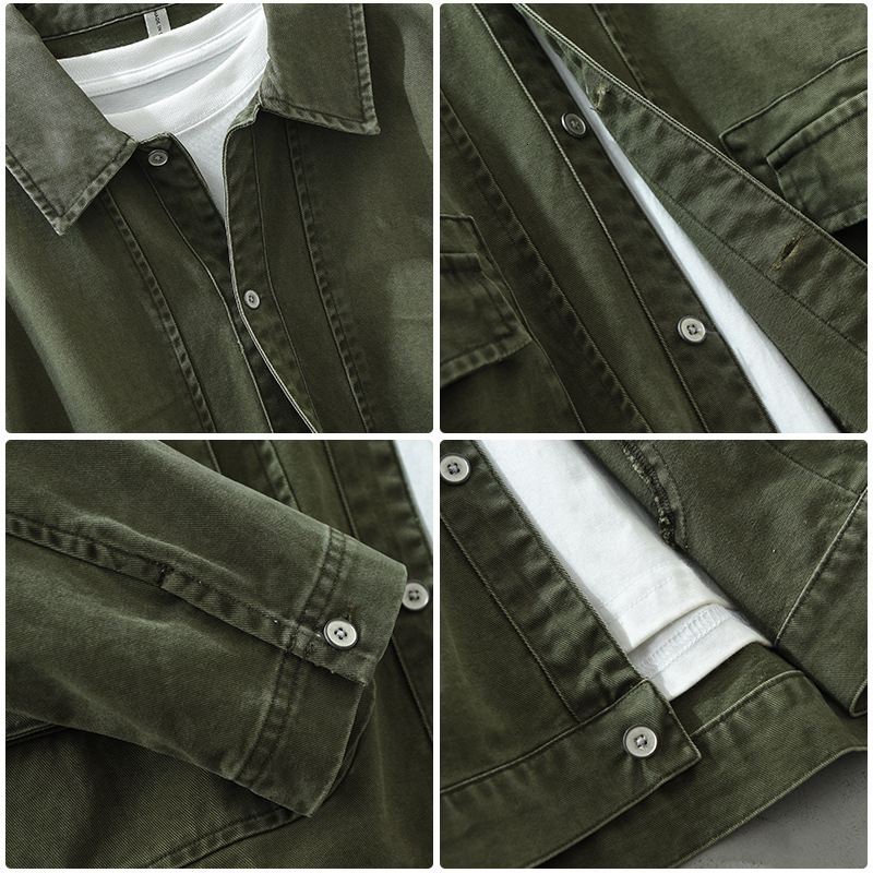 Men's Jackets Spring and Autumn 100% Cotton Men's Cargo Jacket for Men Trendy Versatile Casual Comfortable Vintage Men Clothing C2170 230311