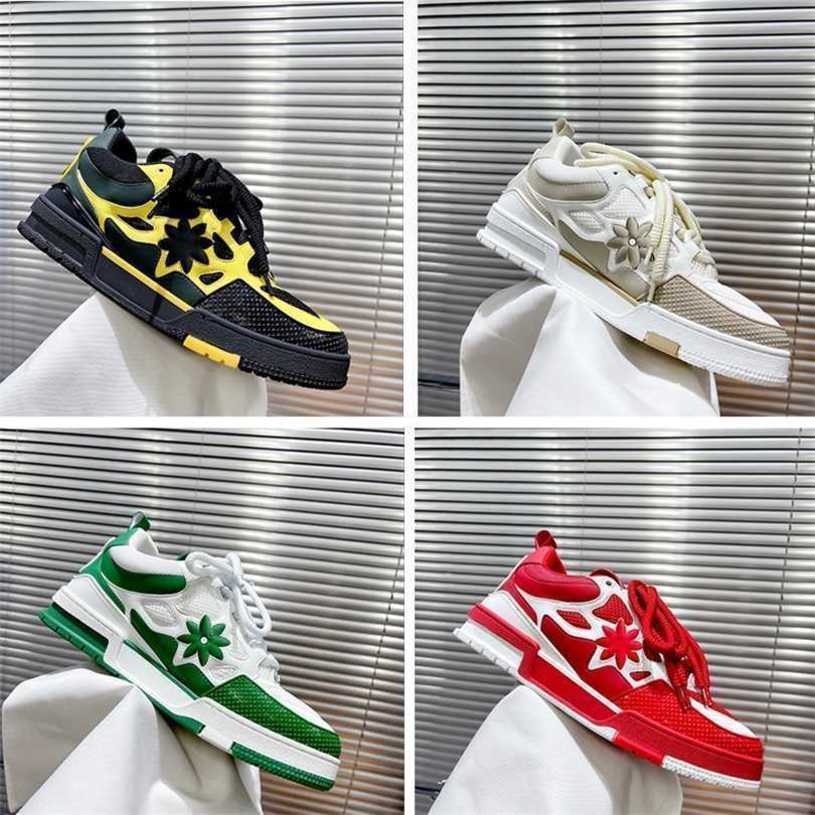 Designer Casual Shoes Men Sneakers Rubber Platform Trainers Genuine Leather Sneaker Multicolor Lace-up Skate Shoes Fashion Running Shoe Size38-44DAQHBHXY GO81