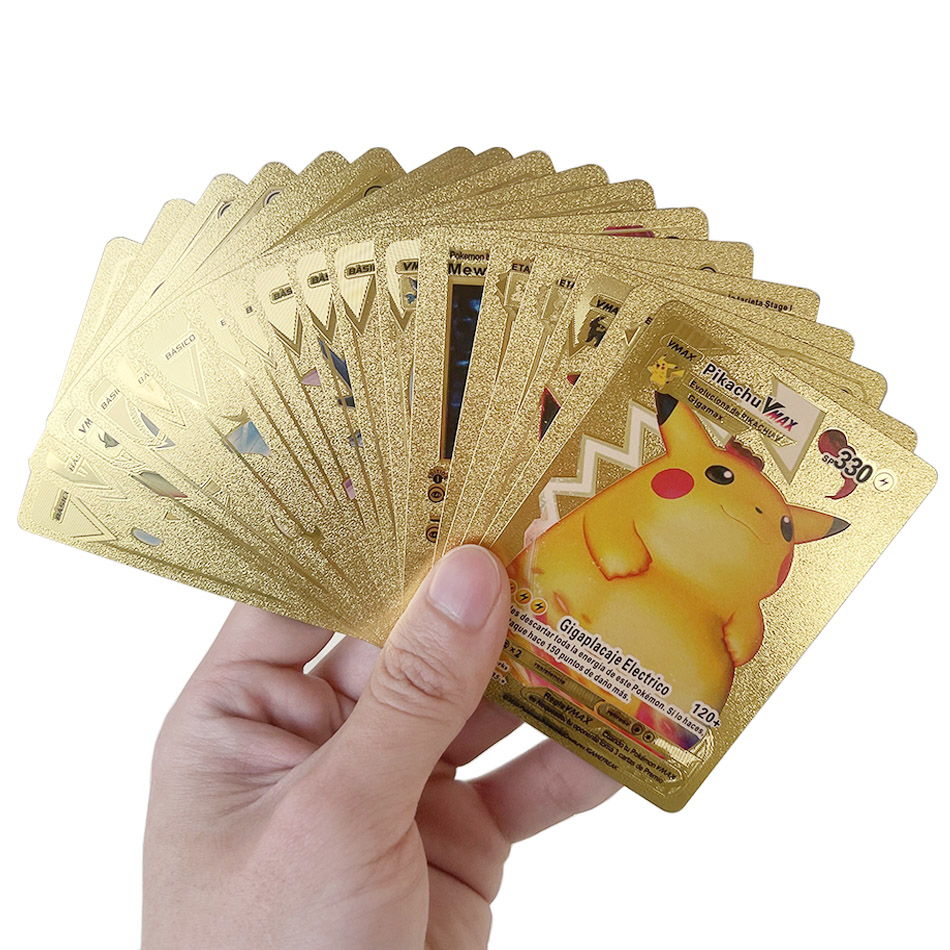 

2023 Colorful Pokemon Gold Foil TCG Cards Silver Foil Pokemon Trading Card Game Charizard V VMAX GX DX Pokemon Gold Cards