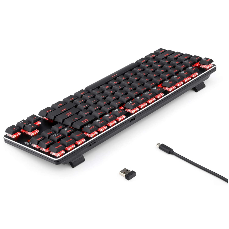 n K590 Wired/Wireless Mechanical Gaming Keyboard Compact Low Profile 87 Key Quiet Ultra-thin Computer PC Gamers Keyboard