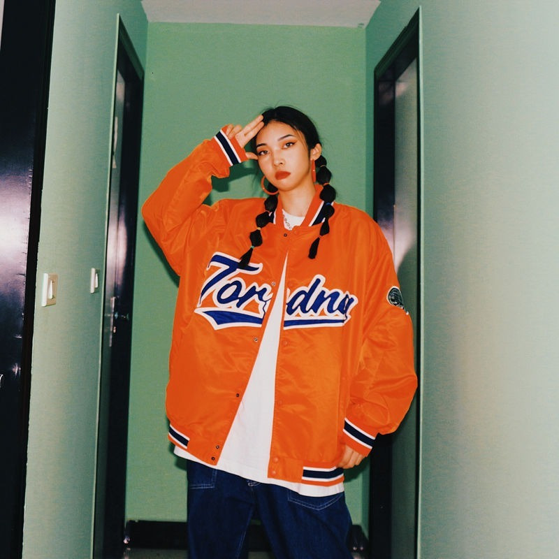 Women's Jackets American retro jackets coat women's street hiphop embroidery baseball uniform Y2K couple plus size casual loose jacket 23031