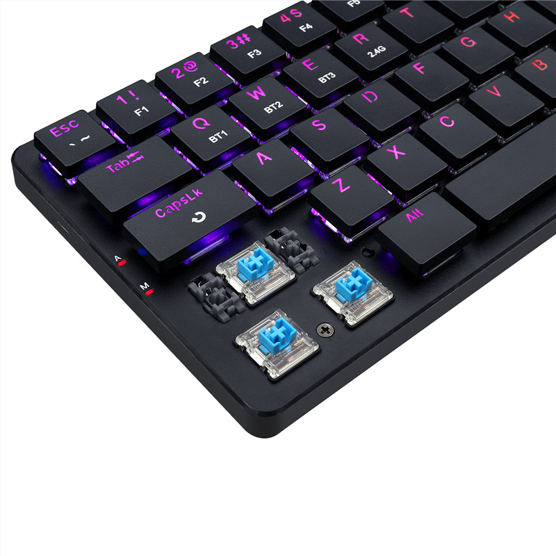 n K624 TKL Wireless RGB Mechanical Keyboard 5.0 BT/2.4 Ghz/Wired Three Modes Ultra-Thin Low Profile Bluetooth Keyboard