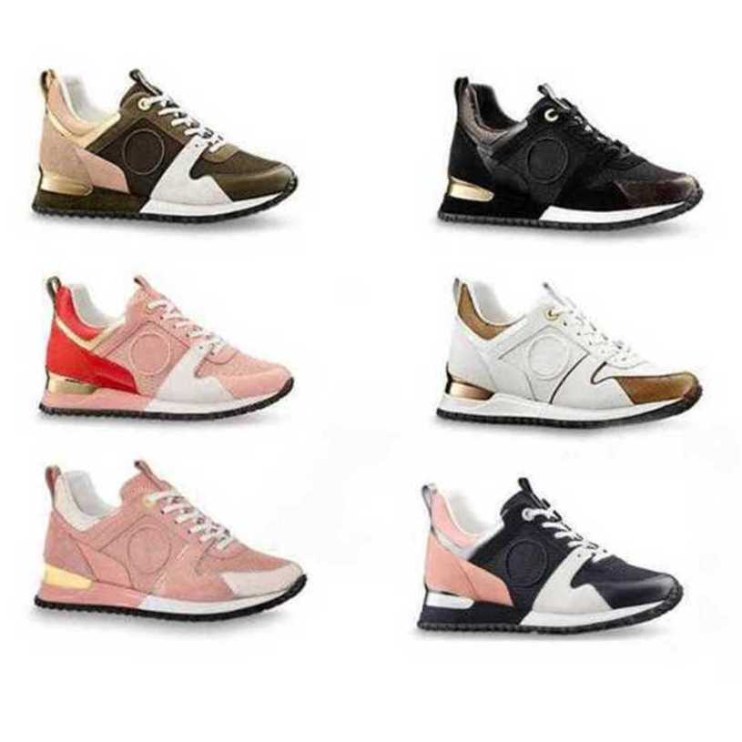 Men Run Away Sneakers Top Quality Designers Womens Shoes Calf Leather Mesh Mixed Color Trainer Runner Shoes Unisex Tennis Shoes Casual Sneakers With Box NO12 UYJX