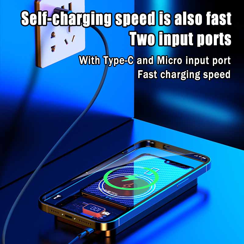 20000mAh Magnetic Power Banks 15W Wireless Fast Charging External Battery For Iphone14 13 Mini Portable Digital Display Powerbank