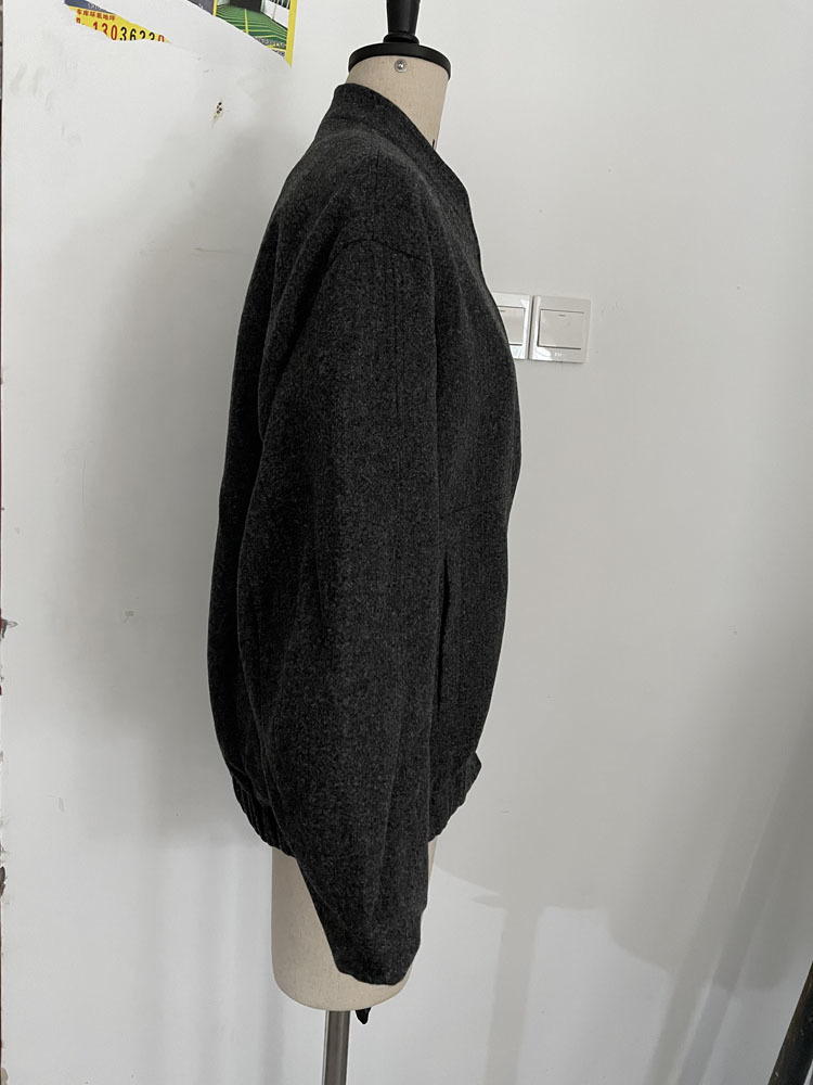 Women's Jackets RR2311 wool blends bombers jackets oversized With Button Solid Long Sleeve Top Coat Casual Loose Winter Warm Woman traf 230310
