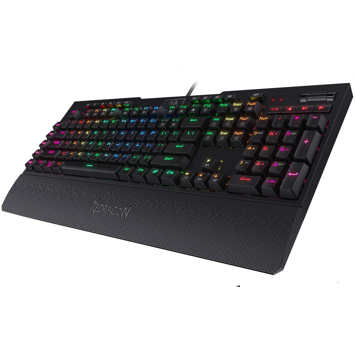 K586 RGB Mechanical Gaming Keyboard 10 Extra On-Board Macro Keys Dedicated Media Control Blue Switches For PC Gamer
