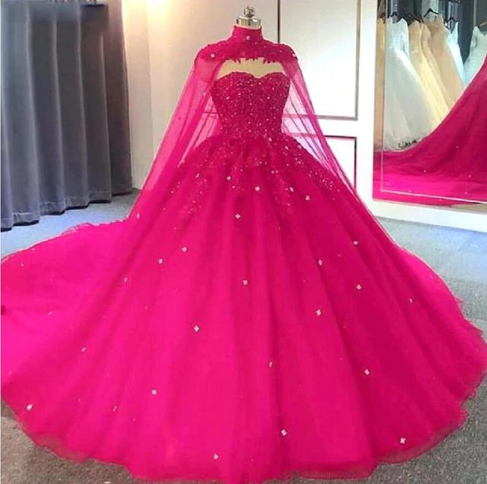 Quinceanera Dresses Elegant Sexy Cloak Sweetheart Appliques Crystal Ball Gown with Plus Size Sweet 16 Debutante Party Birthday Vestidos De 15 Anos 39