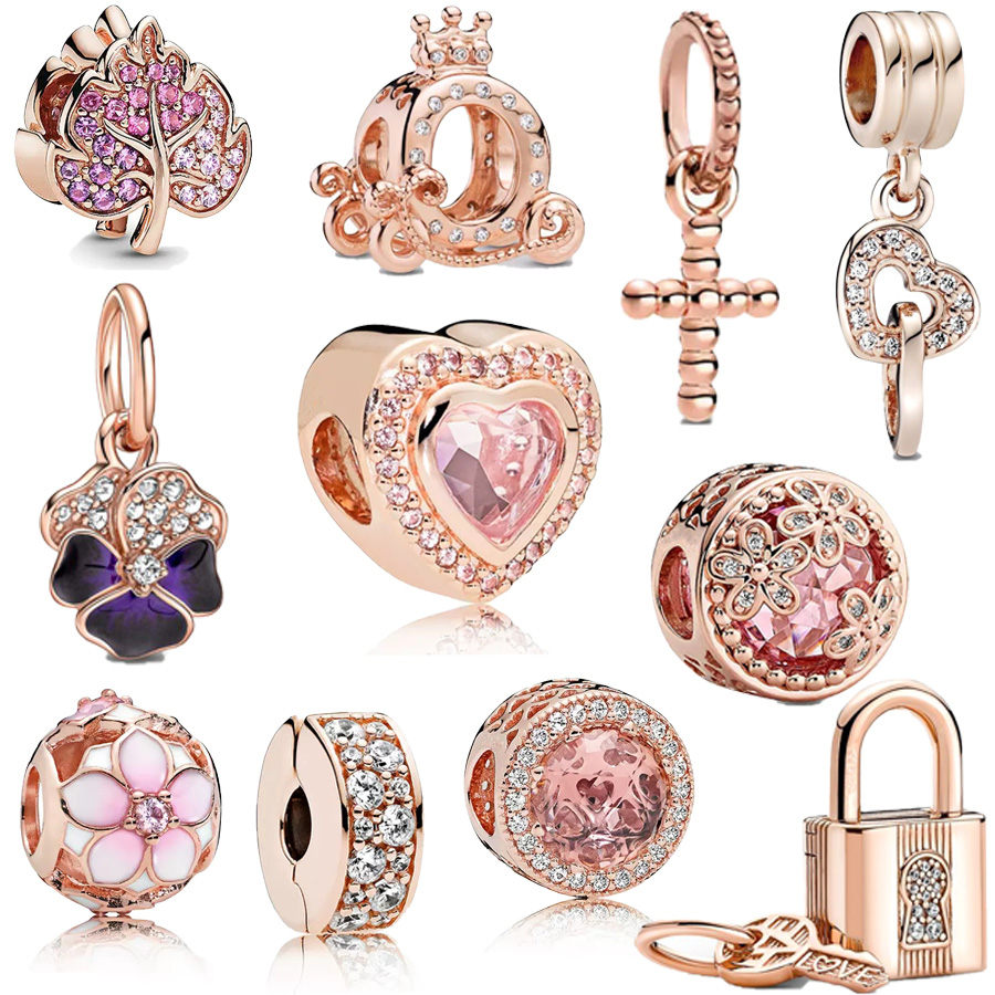 Pandora S925 Sterling Silver Glittering Rose Gold Series Purple Pants Flower Decorative Charm Beads Suitable for Bracelet DIY Fashion Jewelry
Pandora S925 Sterling Silver Glittering Rose Gold Series Purple Pants Flower Decorative Charm Beads Suitable for Bracelet DIY Fashion Jewelry