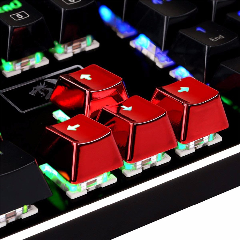 n OEM Profile Electroplated Metal Texture Keycap Backlight Keycap For Cherry MX Mechanical Gaming Keyboard Golden KeyCaps