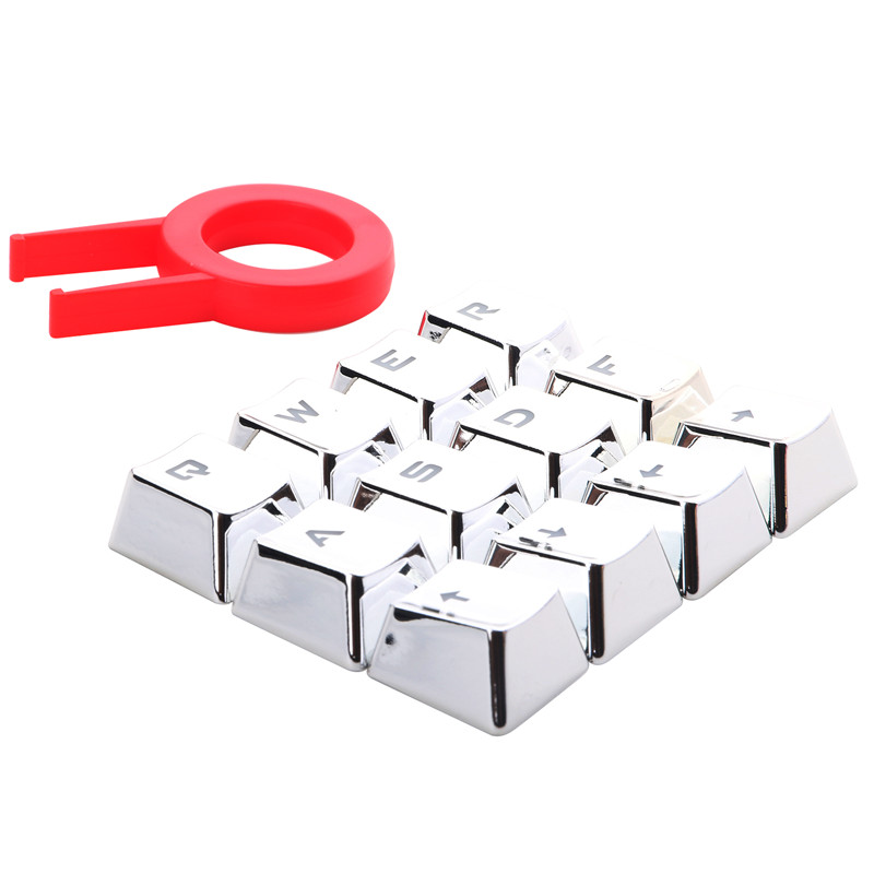 n OEM Profile Electroplated metal texture keycap Backlight Keycap For Cherry MX Mechanical Gaming Keyboard Silver KeyCaps