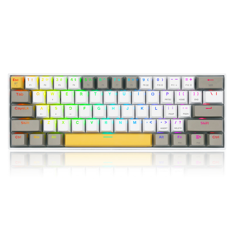 n K530 Pro Wireless RGB Mechanical Keyboard Bluetooth/2.4Ghz/Wired 3-Mode 61 Keys Hot-Swap Socket Tactile Brown Switch