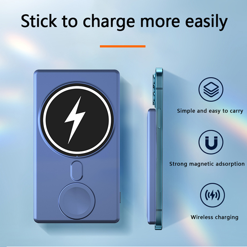 5000mAh Magnetic Power Banks For Iphone 13 12 Max Apple Watch Pro Induction Wireless Fast Charging External Battery