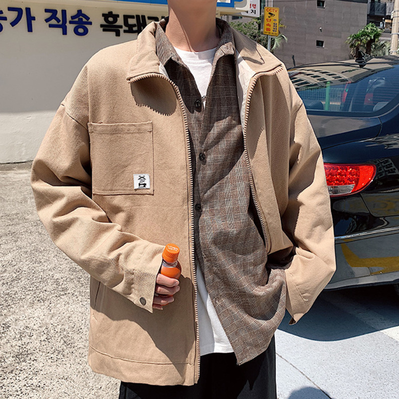 Men's Jackets Hybskr High Street Army Green Men Jackets Harajuku Casual Zipper Man Outerwear Coats Fashion Male Hip Hop Loose Coats 230311
