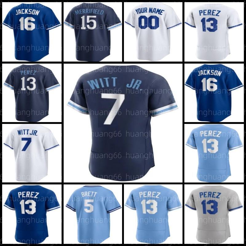 7 Bobby Witt Jr. Baseball Jersey Salvador Perez Bo Jackson Brady Singer George Brett Nelson Velazquez Hunter Renfroe MJ Melendez Carlos Hernandez Taylo