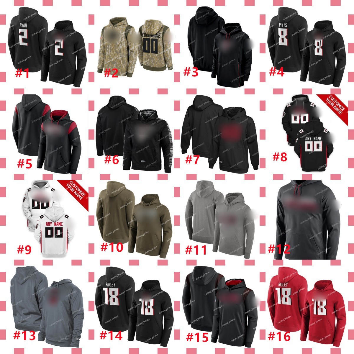 Custom Atlanta''Falcons''Hoodie 2 Ryan 8 Piits 18 Ridley 2022 Salute to Service Therma Performance Pullover Olive Black Football Player''NFL''Hoodie, #3
Custom Atlanta''Falcons''Hoodie 2 Ryan 8 Piits 18 Ridley 2022 Salute to Service Therma Performance Pullover Olive Black Football Player''NFL''Hoodie, #3