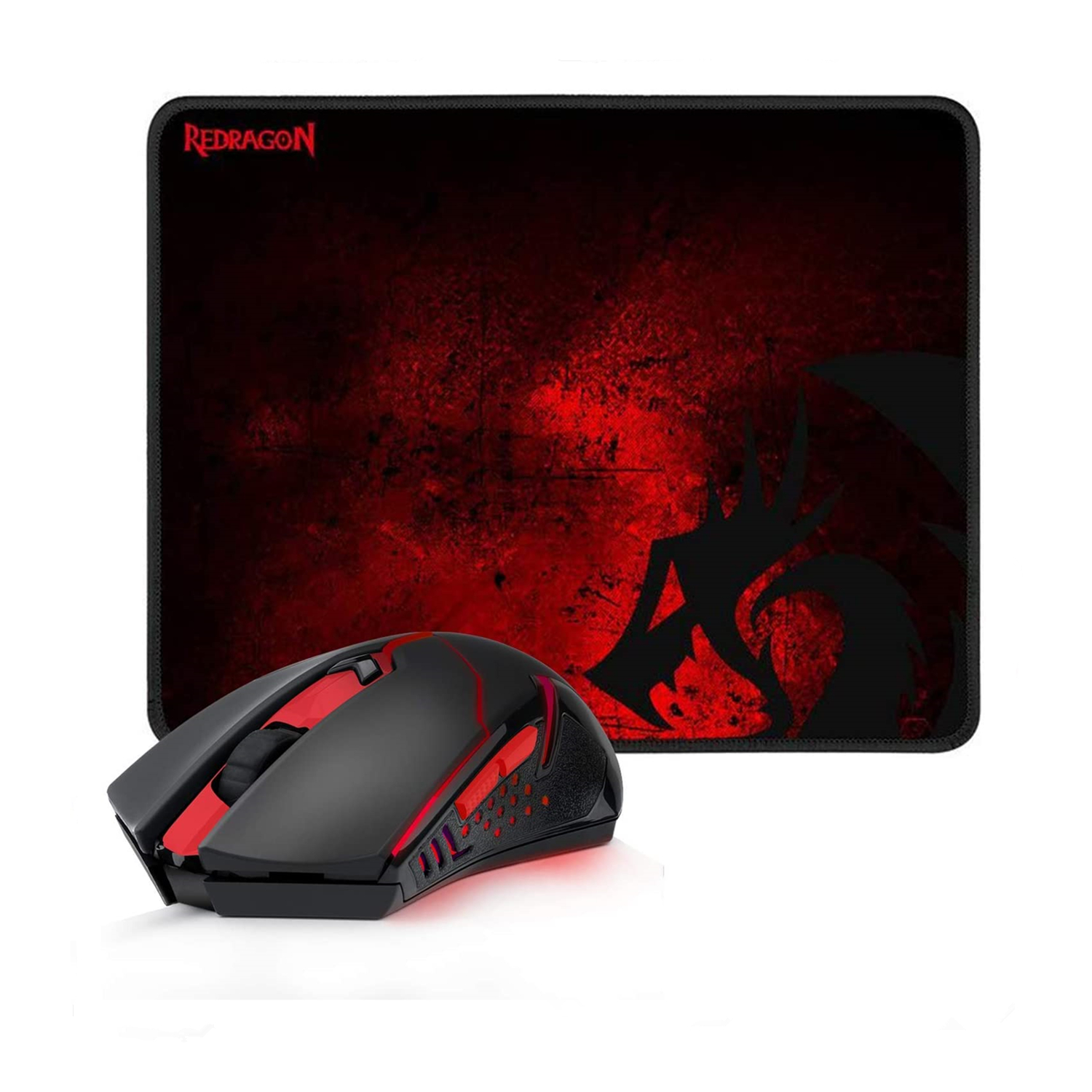 n M601 Wireless Gaming Mouse and Mouse Pad MMO 6 Button Mouse 2400 DPI Red LED Backlit for Windows PC Gamer
