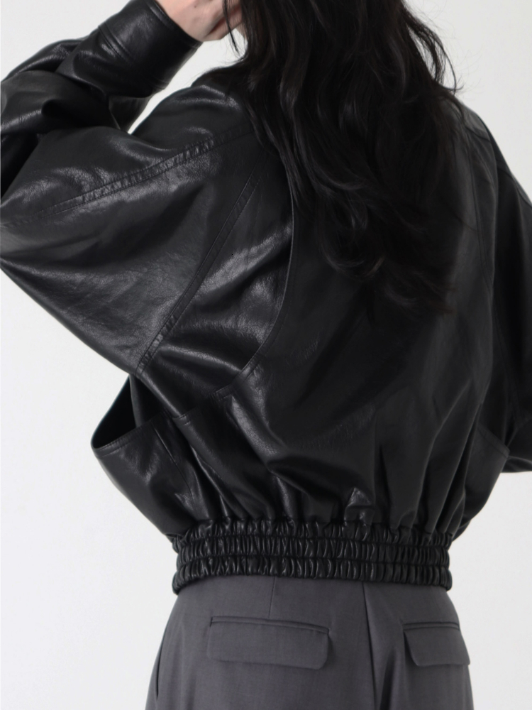 Women's Jackets Winter Cropped Zipper Leather Jacket Women Vintage Loose High Street Moto Biker Ladies Autumn Outerwear Korean Coat 230310