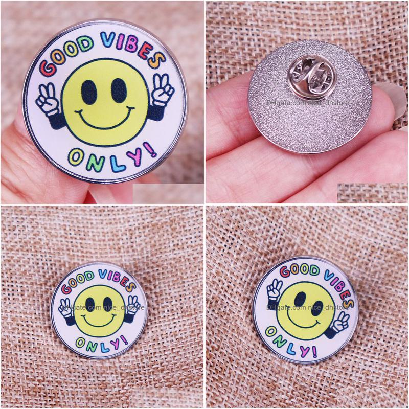 Pins Brooches Smiley Face Rainbow Good Vibes Only Enamel Pin Positivity Badge Brooch Backpack Decoration Jewelry Drop Delivery Dhvpb
Pins Brooches Smiley Face Rainbow Good Vibes Only Enamel Pin Positivity Badge Brooch Backpack Decoration Jewelry Drop Delivery Dhvpb