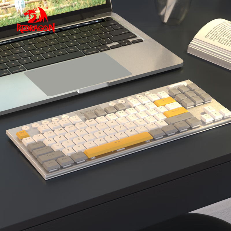 n Ultra Thin Wired Mechanical Keyboard Slim Compact 87 Keys RGB Gaming Keyboard w/Low Profile Linear Red Switches