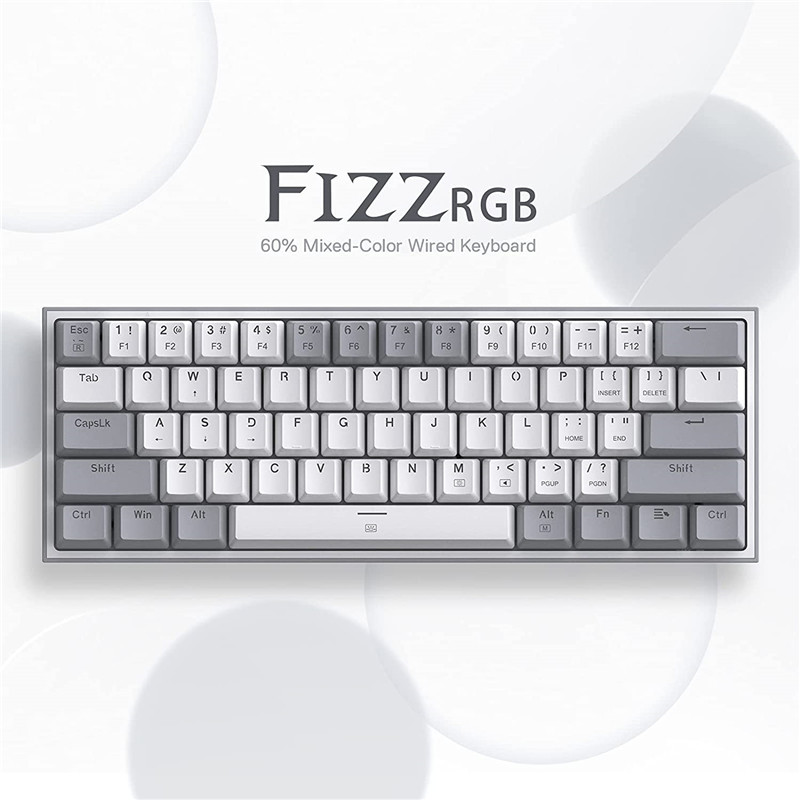 n K617 Fizz 60% Wired RGB Gaming Keyboard 61 Keys Compact Mechanical Keyboard Linear Red Switch for portable travel