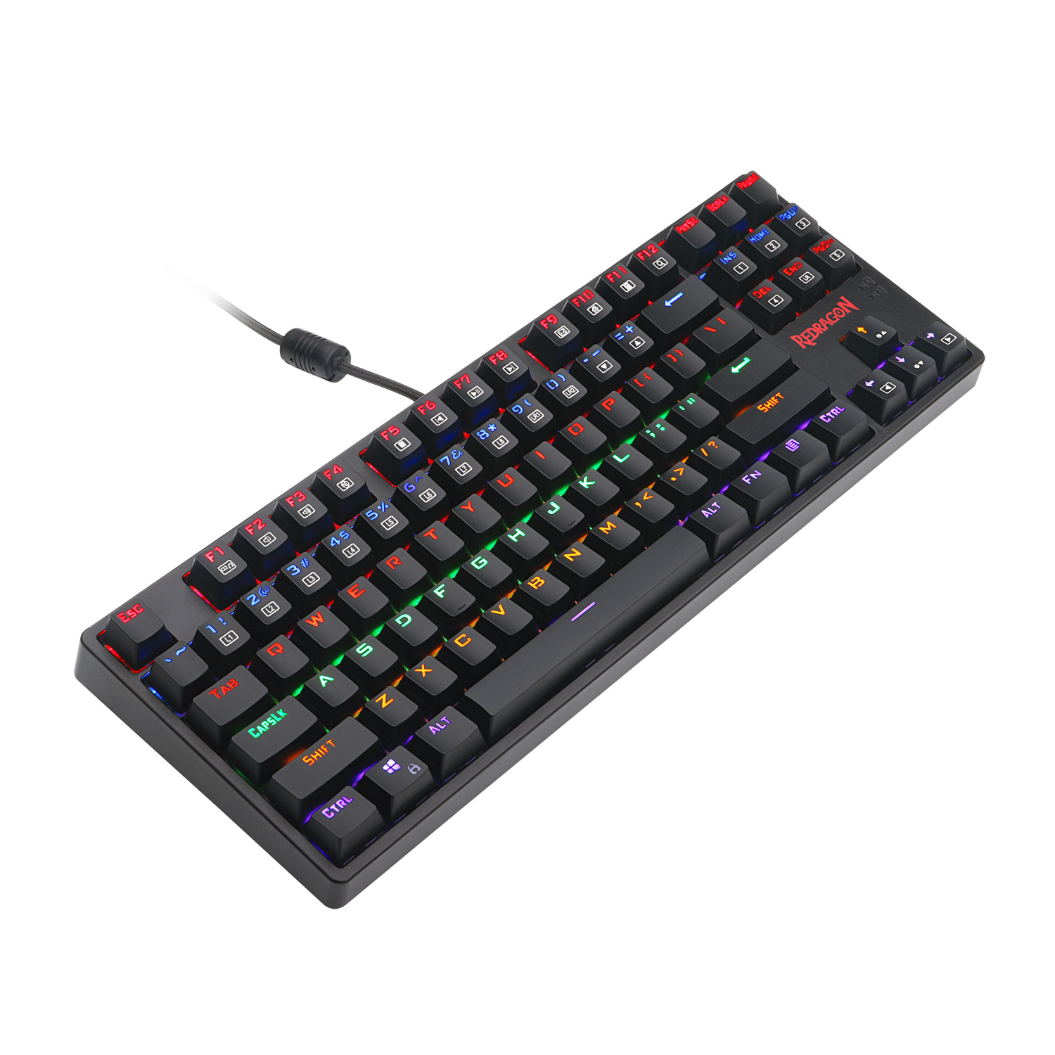 n K576R Mechanical Gaming Keyboard Wired USB LED Rainbow Backlit Compact Mechanical Gamers Keyboard 87 Keys for PC Laptop