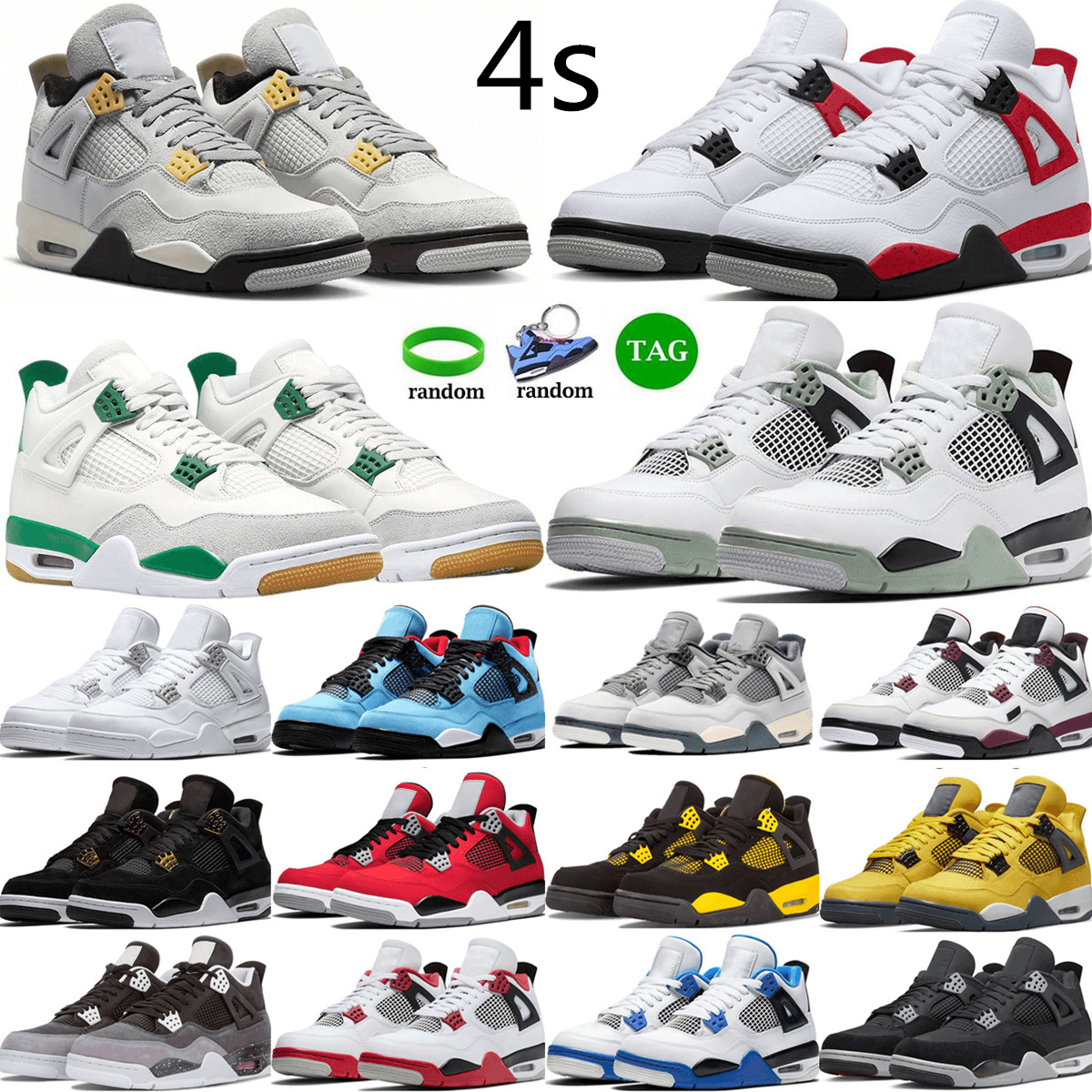 4 Pine Green Basketball shoes for men women 4s Military Seafoam Red Cement Photon Dust black cat Cool Grey mens outdoors sports sneakers, #6
4 Pine Green Basketball shoes for men women 4s Military Seafoam Red Cement Photon Dust black cat Cool Grey mens outdoors sports sneakers, #6