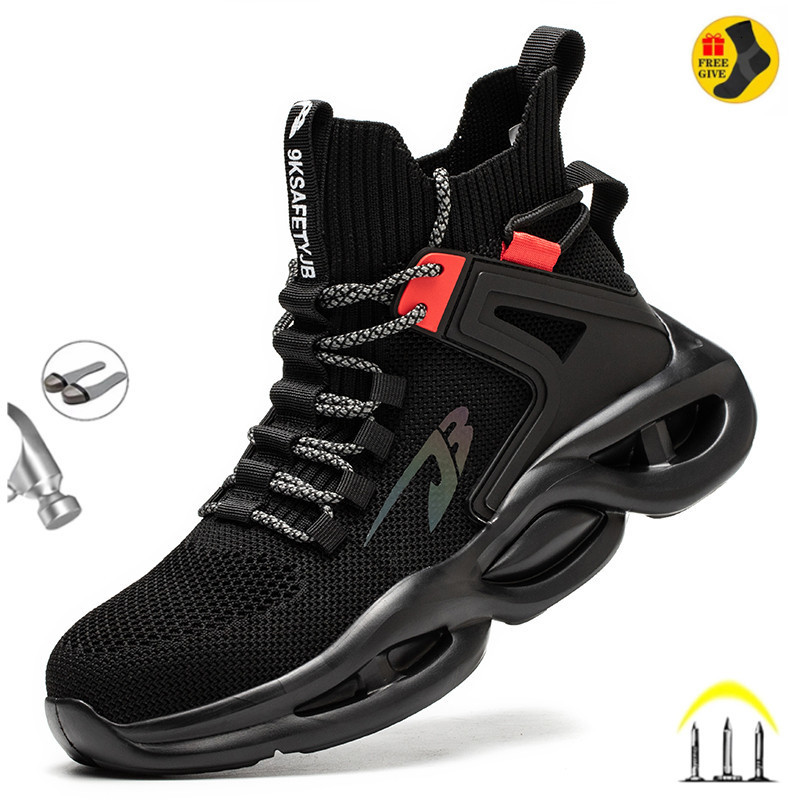 Safety Shoes Luminous Steel Toe Boots For Men Non-slip Work Boots Indestructible Shoes Kitchen Restaurant Safety Boots Male Footwear -48 230311, Gray 
Safety Shoes Luminous Steel Toe Boots For Men Non-slip Work Boots Indestructible Shoes Kitchen Restaurant Safety Boots Male Footwear -48 230311, Gray
