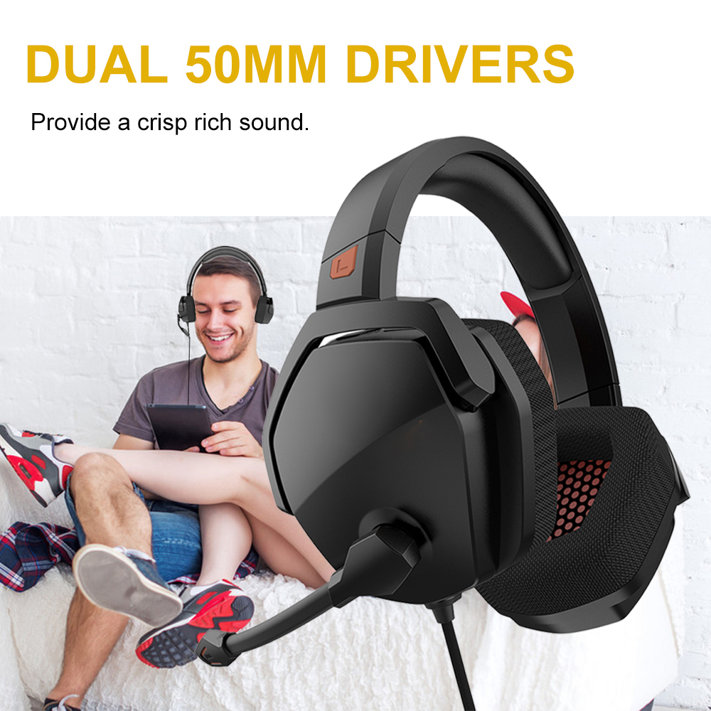 Wired Computer Headphone NUBWO 3.5mm Adjustable Over Ear Gaming Headset with Microphone Noise Reduction for PS4 Computer Laptop
