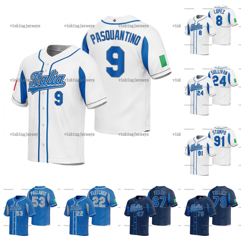 Italy Baseball Jersey 2023 World Baseball Classic Replica Vinnie Pasquantino Nicky Lopez Miles Mastrobuoni David Fletcher Tiago da Silva Brett Sullivan Matt Festa, Navy women
Italy Baseball Jersey 2023 World Baseball Classic Replica Vinnie Pasquantino Nicky Lopez Miles Mastrobuoni David Fletcher Tiago da Silva Brett Sullivan Matt Festa, Navy women