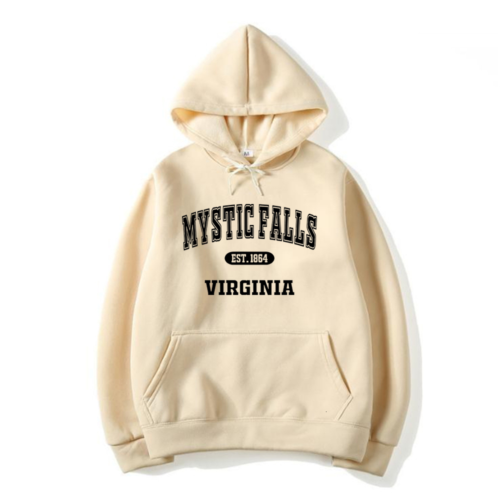 Women's Hoodies Sweatshirts Mystic Falls Hoodie TVD Diaries Hooded Sweatshirt Women Men Long Sleeve Pullovers Unisex Streetwear Casual Tops 23031