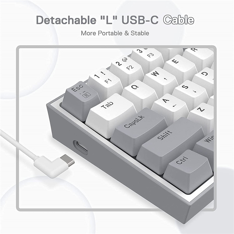 n K617 Fizz 60% Wired RGB Gaming Keyboard 61 Keys Compact Mechanical Keyboard Linear Red Switch for portable travel