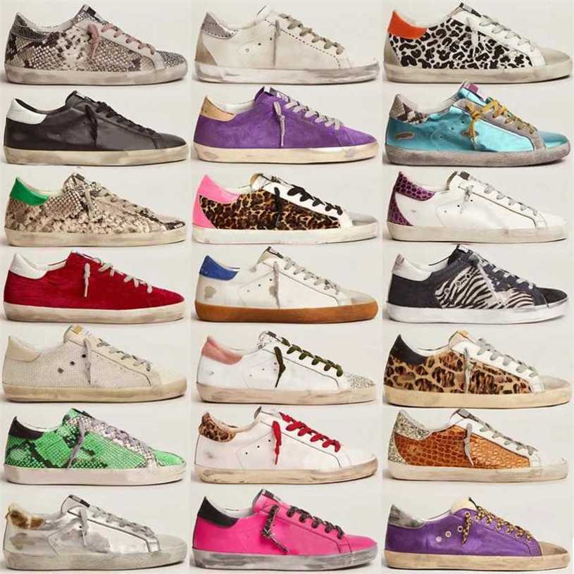 New Italy Brand Women Sneakers Super Star Shoes luxury Golden Sequin Classic White Do-old Dirty Designer Man Casual Shoe F0V9