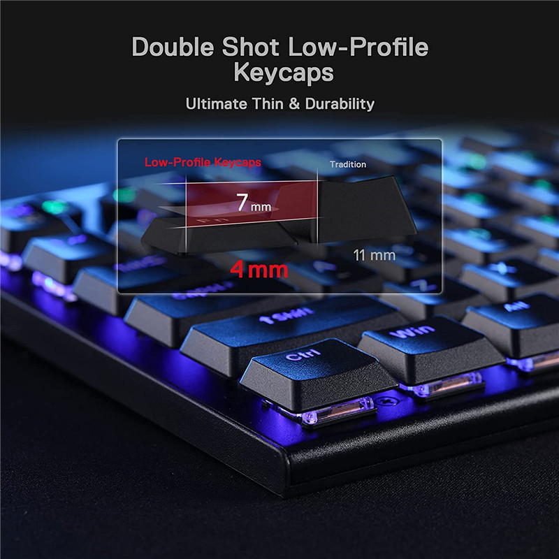 n K618 Horus Wireless RGB Mechanical Keyboard Bluetooth/2.4Ghz/Wired Tri-Mode Ultra-Thin Low Profile Linear Red Switch