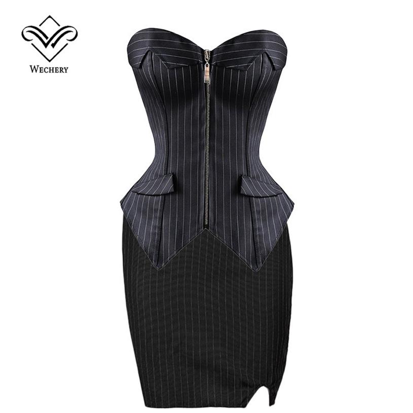 Corset Sexy Corsets and Bustiers Burlesque Black Stripe Corset with Skirt Zipper Lace Up Corsages Sexy Corselet Plus Size -6XL275Y
Corset Sexy Corsets and Bustiers Burlesque Black Stripe Corset with Skirt Zipper Lace Up Corsages Sexy Corselet Plus Size -6XL275Y