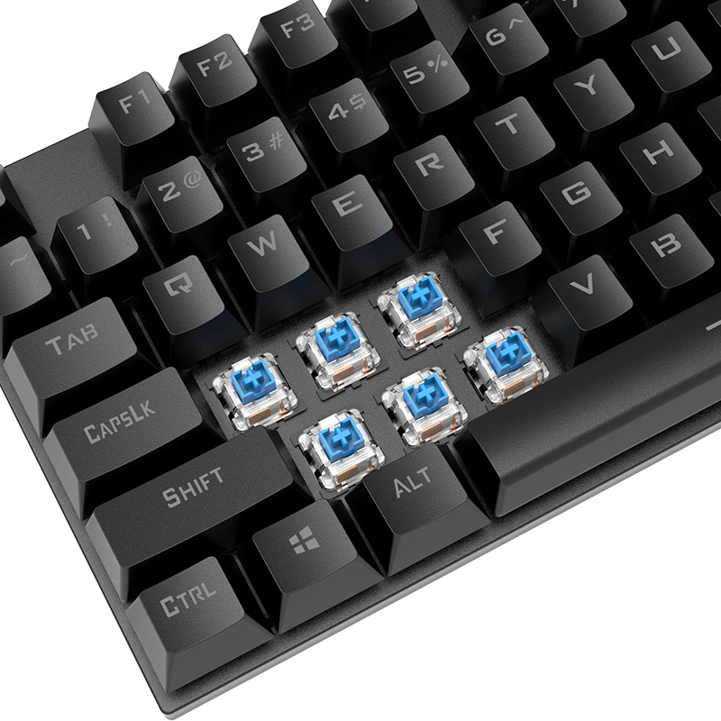 K80 87 Keys LED Backlit Mechanical Keyboard USB Wired Gaming Keyboards Blue Switch ABS Keycap For Desktop Computer PC Laptops
