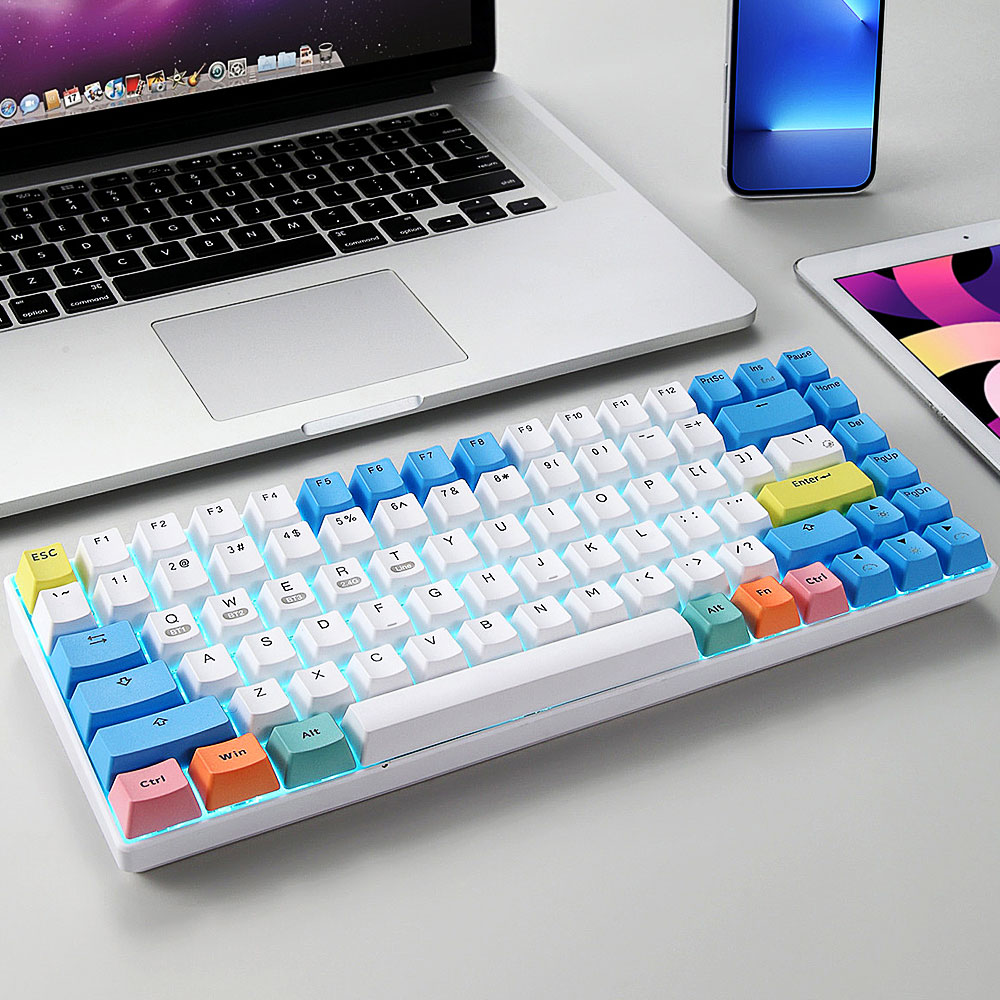 RF84 84 Keys Customized Mechanical Keyboard Three Modes PBT Keycap Outemu Switch RGB Backlight Wireless Gaming Keyboards 3000Mah