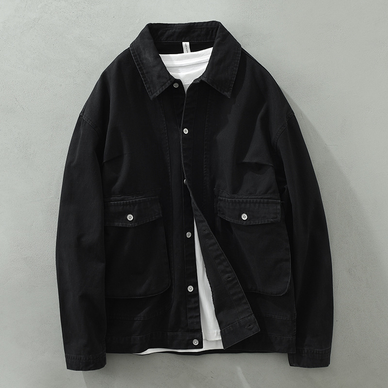 Men's Jackets Spring and Autumn 100% Cotton Men's Cargo Jacket for Men Trendy Versatile Casual Comfortable Vintage Men Clothing C2170 230311