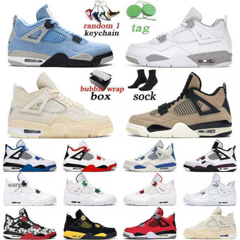 with original box 4 mushroom men women basketball shoes 4s university blue fire red black cat white oreo mens trainer air jordas JORDON JH9O