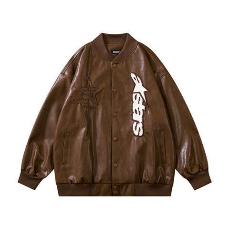 Women's Jackets American retro letter embroidery leather Jacket Coat women's Y2K street hiphop trend baseball suit couple casual jacket 2303
