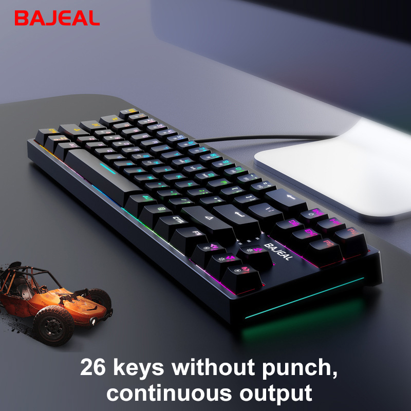 K71 USB Wired Mechanical Keyboards 71 Keys Hot Swappable RGB Gaming Keyboards Blue Switch ABS Keycaps TYPE-C Detachable Cable